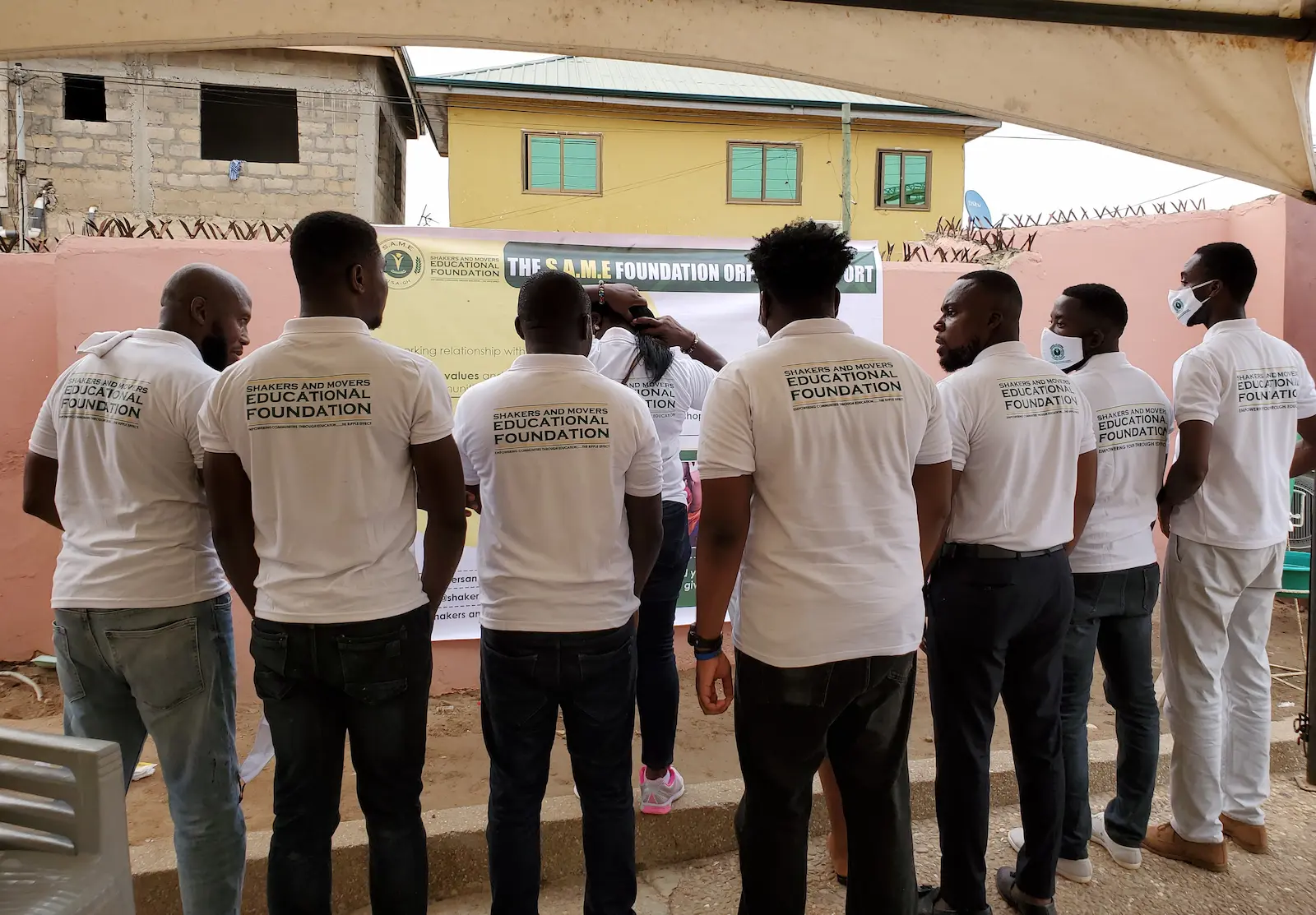 SAME Foundation outreach event promoting education, health, and community support in Ghana