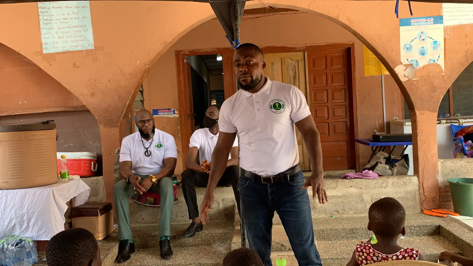 SAME Foundation community health program delivering medical supplies in Ghana