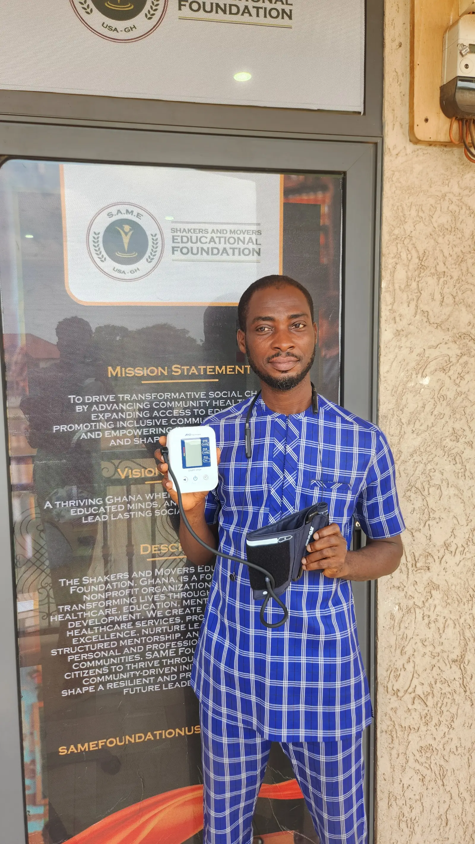 Health care medical equipment donated to SAME Foundation for community use in Ghana